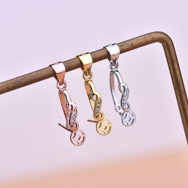 █diy゜ S925 Bạc●Mặt Dây Chuyền Hình Đồng Xu Bằng Bạc 925 Bằng Đá Ngọc Bích