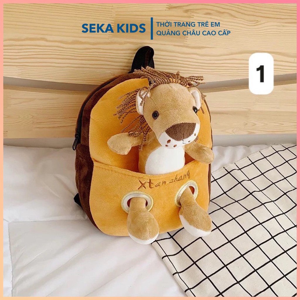 Balo trẻ em, cặp hình thú cưng có thể tháo rời cho bé trai bé gái mẫu giáo đi chơi, đi học - SEKA KIDS 210328.016. CS 83