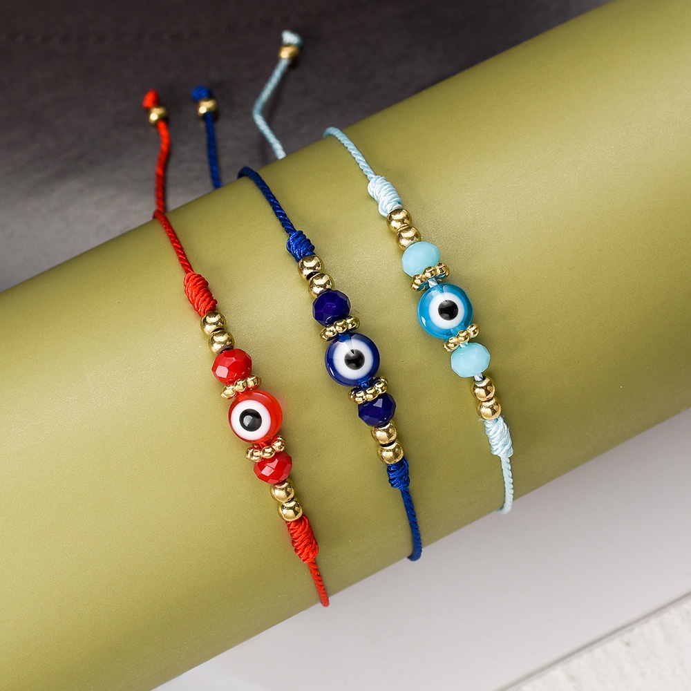 Vòng Tay Bện Dây Đỏ May Mắn Mặt Hình Mắt Quỷ Thổ Nhĩ Kỳ Có Thể Điều Chỉnh Làm Quà Tặng Cho Bạn Bè