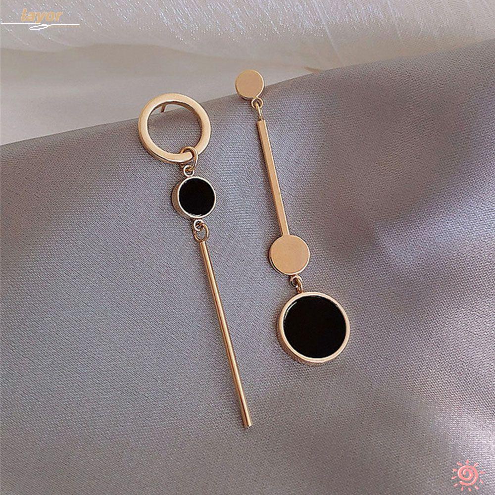 Lay Khuyên Tai Bất Đối Xứng Đơn Giản Phong Cách Hàn Quốc Cho Nữ