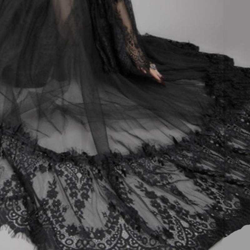 Đầm dài tay ống loe phối ren xuyên thấu gợi cảm cho nữ
