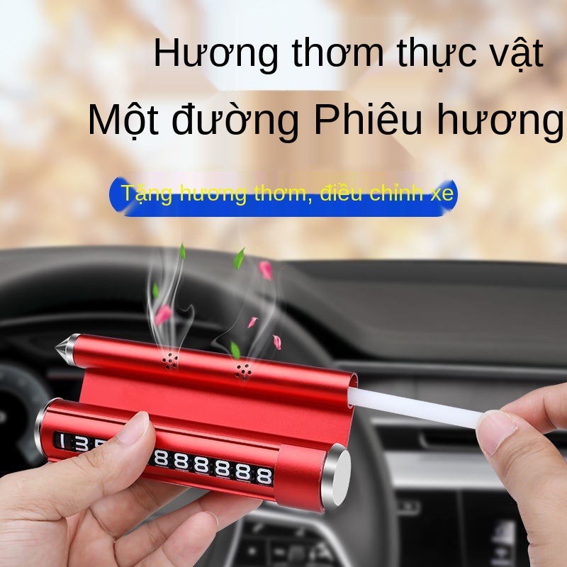 Biển báo đỗ xe tạm thời, số điện thoại di động, búa an toàn, dầu thơm hơi, ý tưởng trang trí đa chức năng