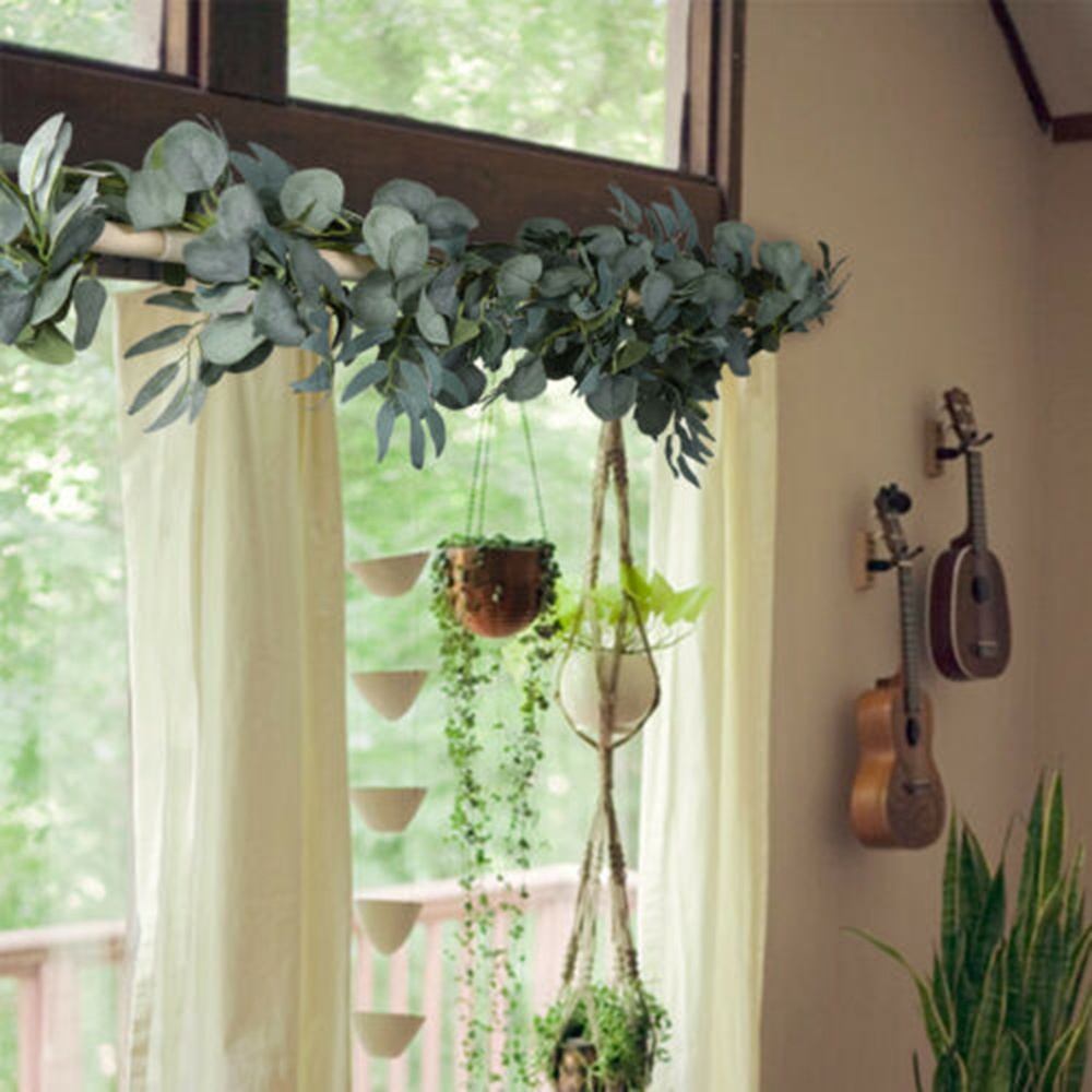 Dây lá khuynh diệp nhân tạo dài 2m trang trí cửa nhà/tiệc cưới