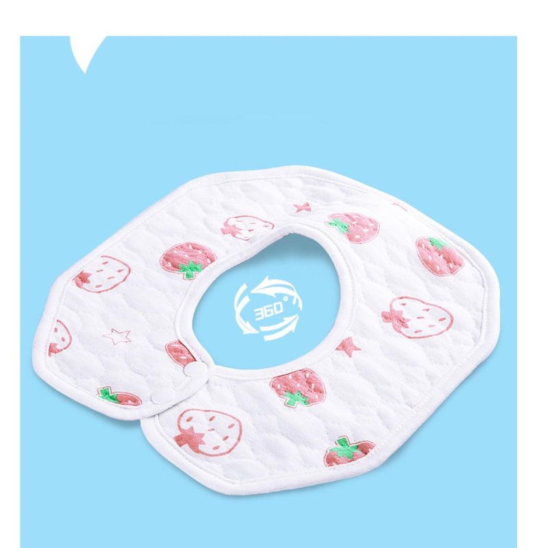 Yếm Ăn Bằng Cotton Chống Thấm Nước Bọt Lên Đến 24 Giờ Tiện Dụng Cho Bé