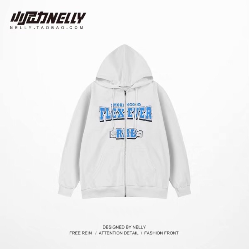 Áo khoác nelly nỉ sale (có sẵn) flexever rab chữ xanh