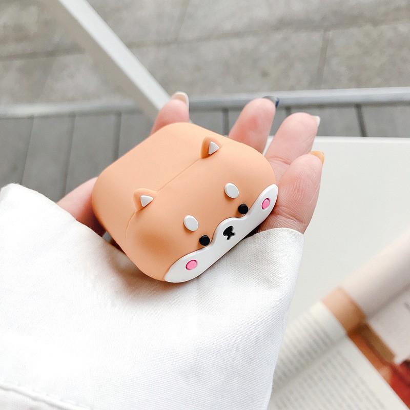 Airpods case cute cartoon Animal Corgi dog airpods pro cover soft silicone airpods gen 1 2 3 cover