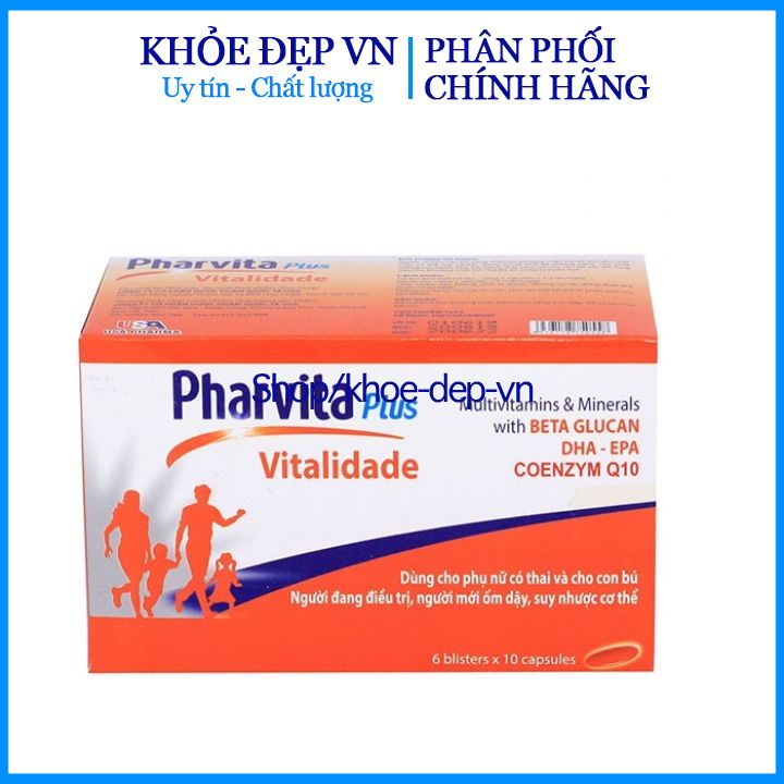 PHARVITA PLUS bổ sung Vitamin, Khoáng chất cần thiết cho cơ thể - Hộp 60v | Thế Giới Skin Care