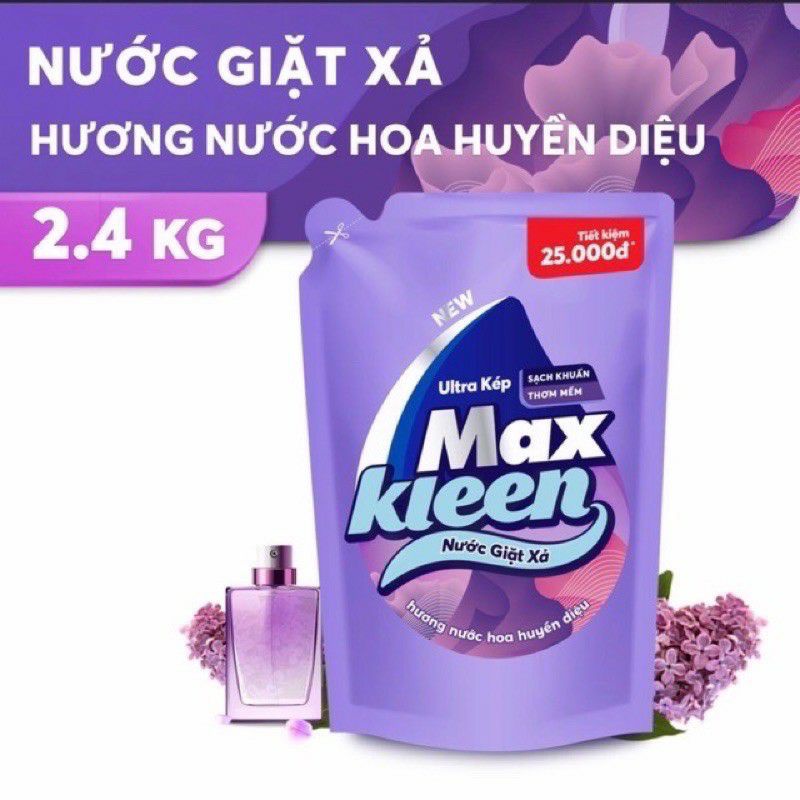 Túi nước giặt xả maxkieen hương nước hoa huyền diệu 2,4kg