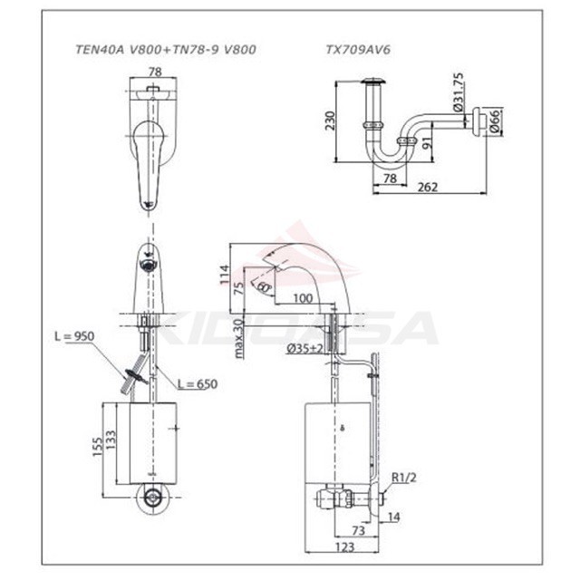 Vòi Cảm Ứng Lavabo TOTO TEN40ANV900/TN78-9V900/TVLF405 (Pin)