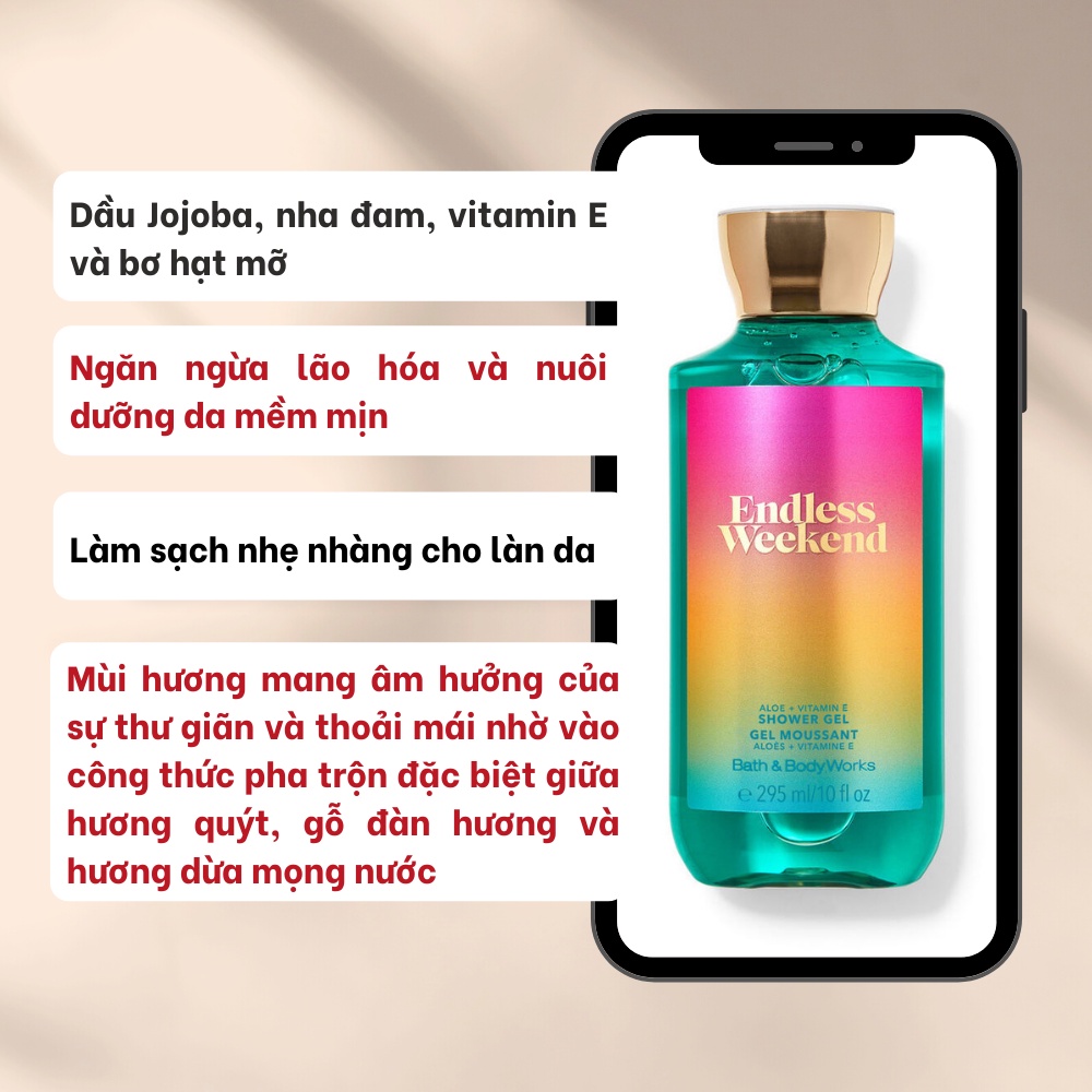Bộ sản phẩm chăm sóc cơ thể Endless Weekend của Bath and Body Works