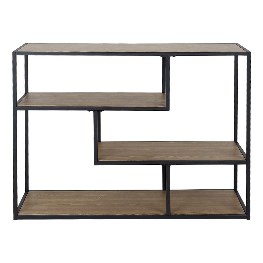 HomeBase FURDINI Bộ kệ bằng thép có 4 ngăn W100xH75xD35cm màu gỗ sồi