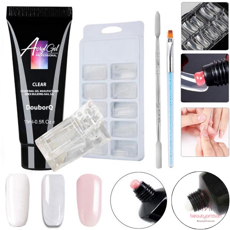 Set 4 món gel poly sơn móng nối móng nhanh khô