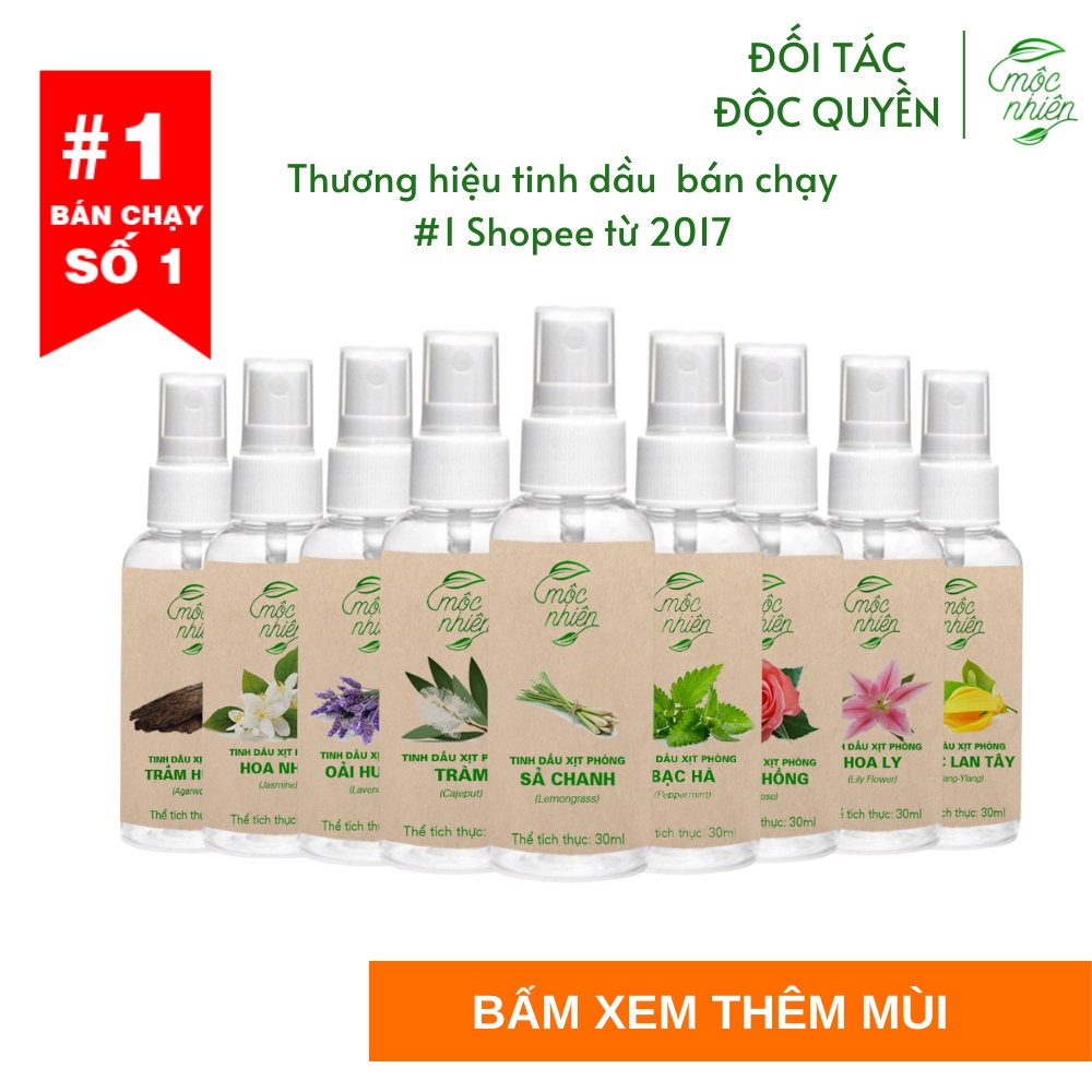 Xịt thơm phòng Mộc Nhiên nguyên chất có kiểm định giúp khử mùi hôi