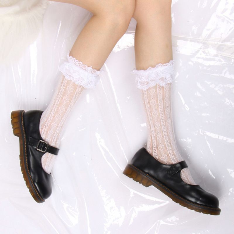 Đôi Tất Đùi Màu Trơn Trang Trí Ren Hoa Xinh Xắn Cho Nữ