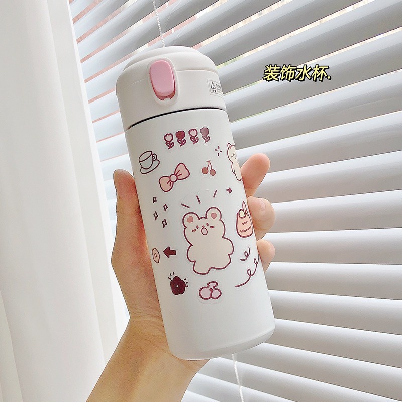 Lẻ 1 tờ sticker size 8x8cm hình cô gái và bé thỏ dễ thương trang trí điện thoại,thùng rác mini,... Sồi House