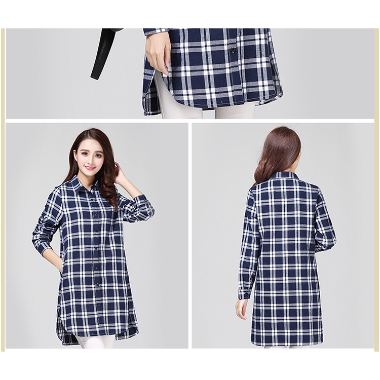 Áo Sơ Mi Nữ Dài Tay Họa Tiết Kẻ Sọc Thời Trang Mới