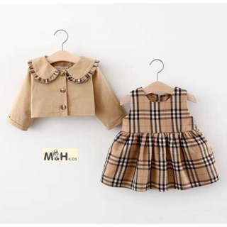Set váy burberry bé gái