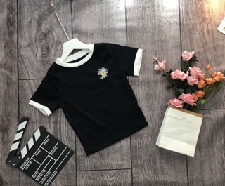 Áo croptop thêu hoa cúc