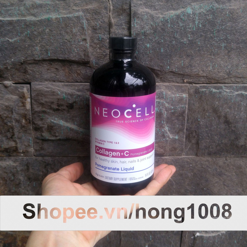 Nước Uống Collagen Lựu Neocell Collagen + C Pomegranate Liquid 473 ml Mỹ - Mẫu mới