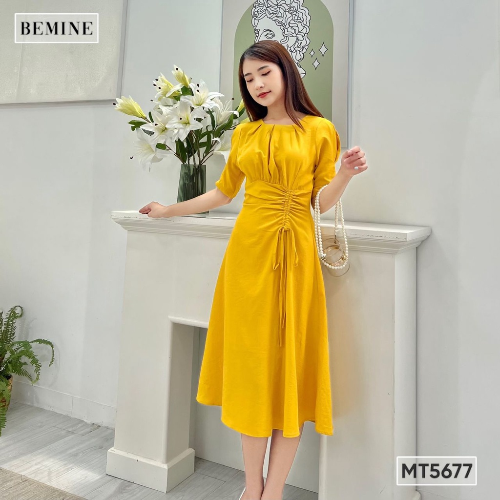 Đầm rút eo cổ tròn BEMINE MT5677