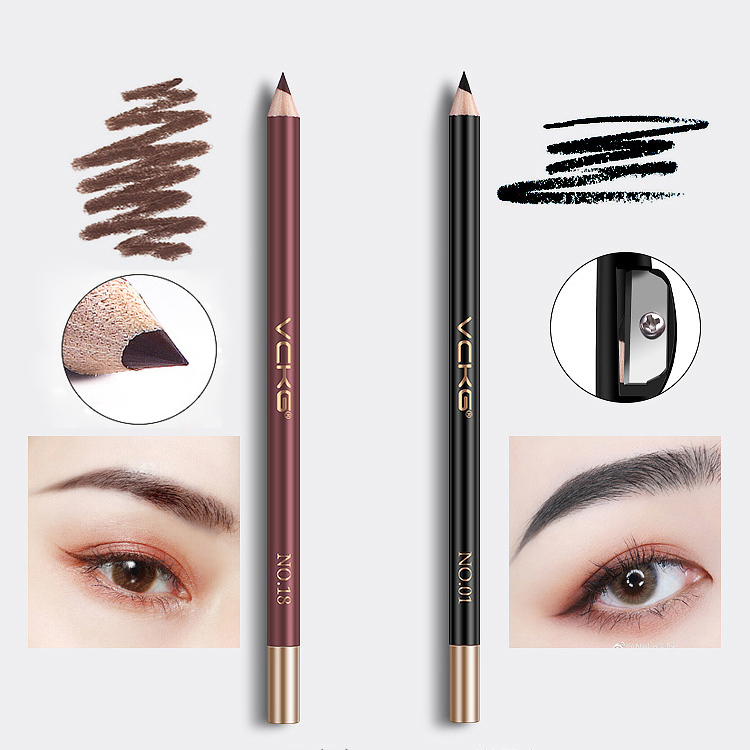 Chì kẻ mày kẻ mắt màu nâu/ đen chống thấm nước có nắp gọt | BigBuy360 - bigbuy360.vn