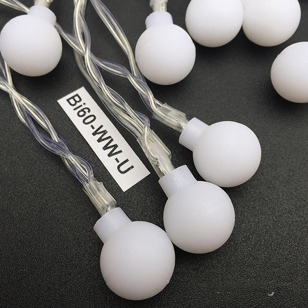 Dây Đèn Led Cherry Ball 3 mét 20 bóng Tròn Màu Vàng Nắng Ấm Áp Dùng Pin AA