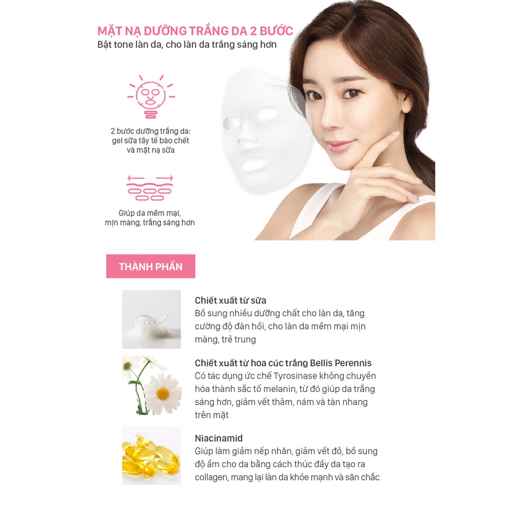 Mặt Nạ Sữa Trắng Da & Tẩy Tế Bào Chết 2in1 CATHY DOLL Ready 2 White Lightening Milky Mask Sheet 3.5ml+25g - Thái Lan | BigBuy360 - bigbuy360.vn