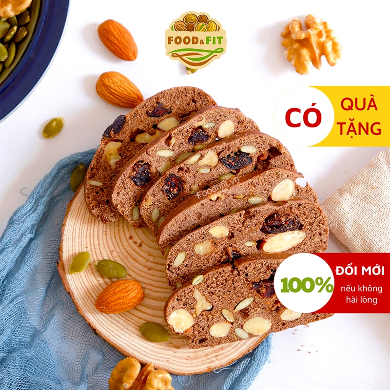 Bánh ngũ cốc ăn kiêng Biscotti vị cacao by Food&amp;Fit