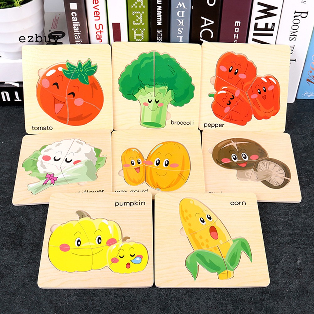 Set 8 Miếng Gỗ Hình Trái Cây Đồ Chơi Cho Bé