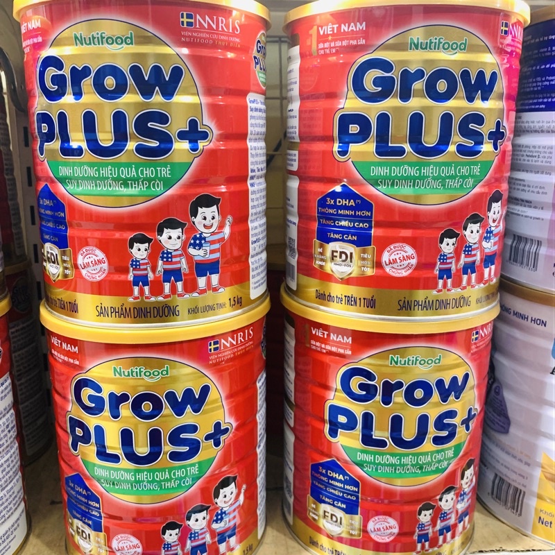 [Mẫu mới] Sữa bột Grow Plus đỏ 1.5KG Nutifood suy dinh dưỡng thấp còi