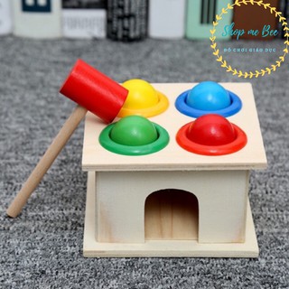Đồ chơi gỗ - đồ chơi đập bóng gỗ montessori loại đẹp