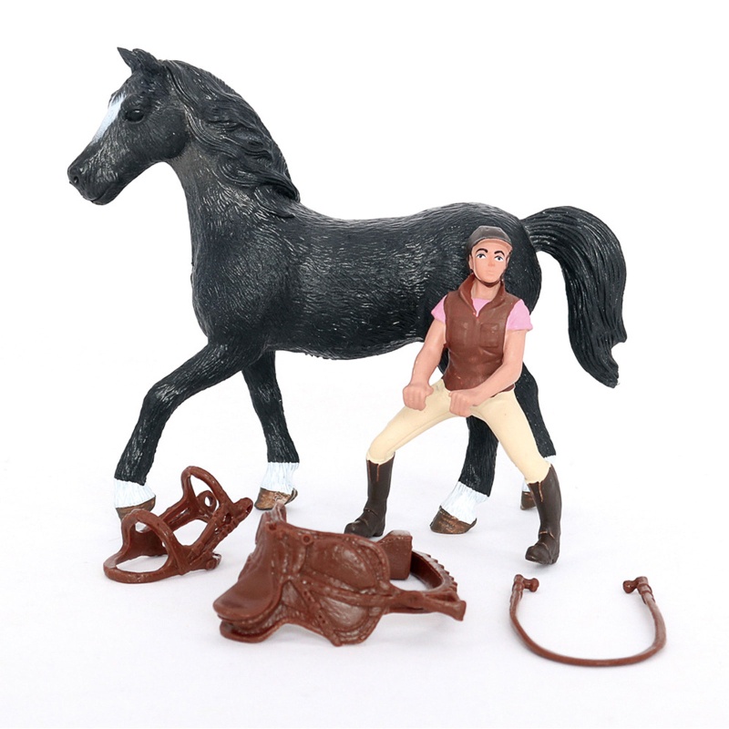 Mô Hình Tượng Chú Ngựa Jockey Horse Trong WMMB Equestrian Rider Trang Trí