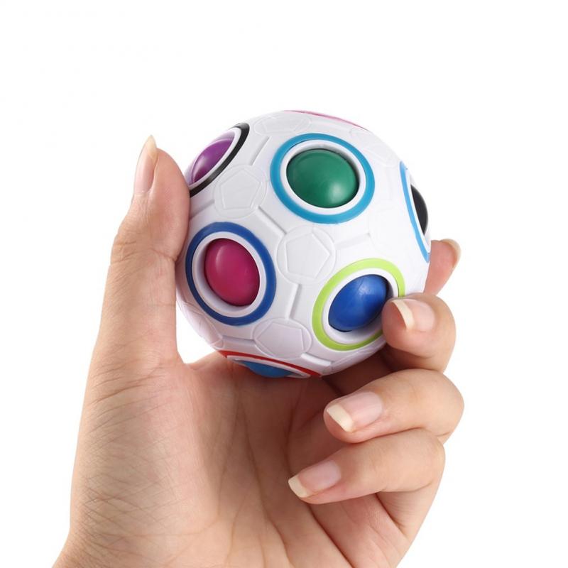 Đồ chơi quả bóng đá màu cầu vồng giải đố 3D mang tính giáo dục dành cho trẻ em và người lớn