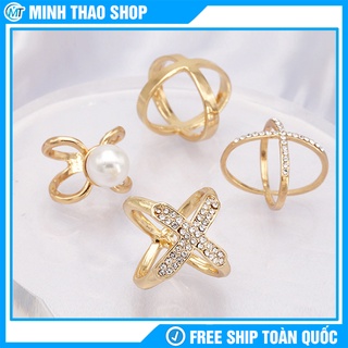 Trâm cài khăn - nút khóa khăn choàng cổ đính đá cap cấp thời thượng