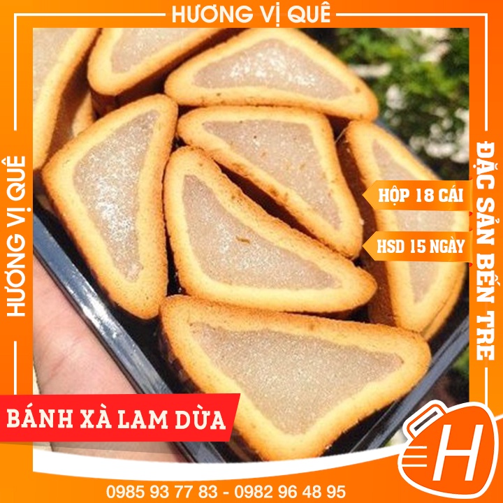 Bánh Xà Lam Dừa - Hộp 500g(18 Cái) - Đặc Sản Bến Tre