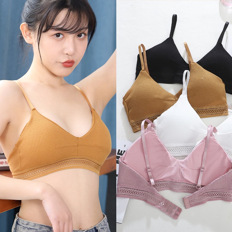 Áo Bralette áo lót ngực cotton mềm không gọng mút mỏng cài sau có dây điều chỉnh_AL37