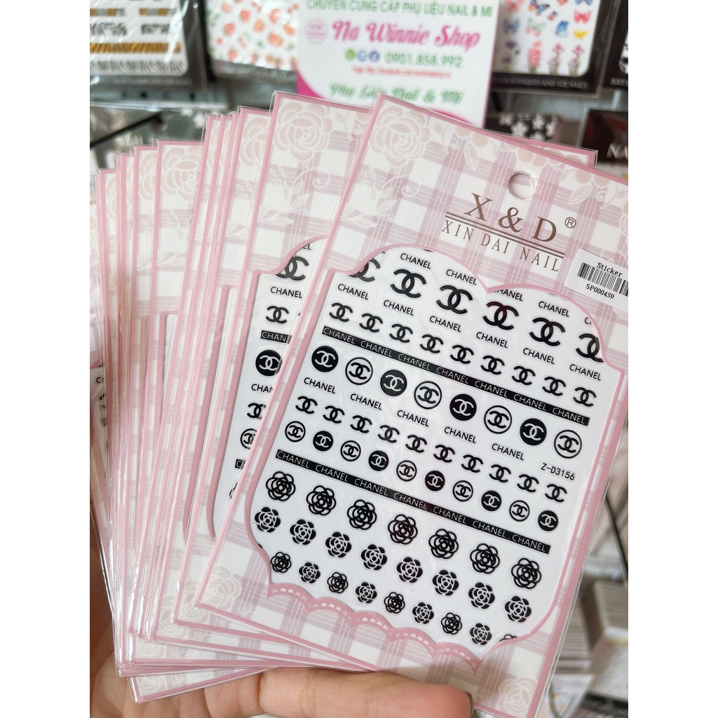 Sticker dán móng chữ thương hiệu đẹp