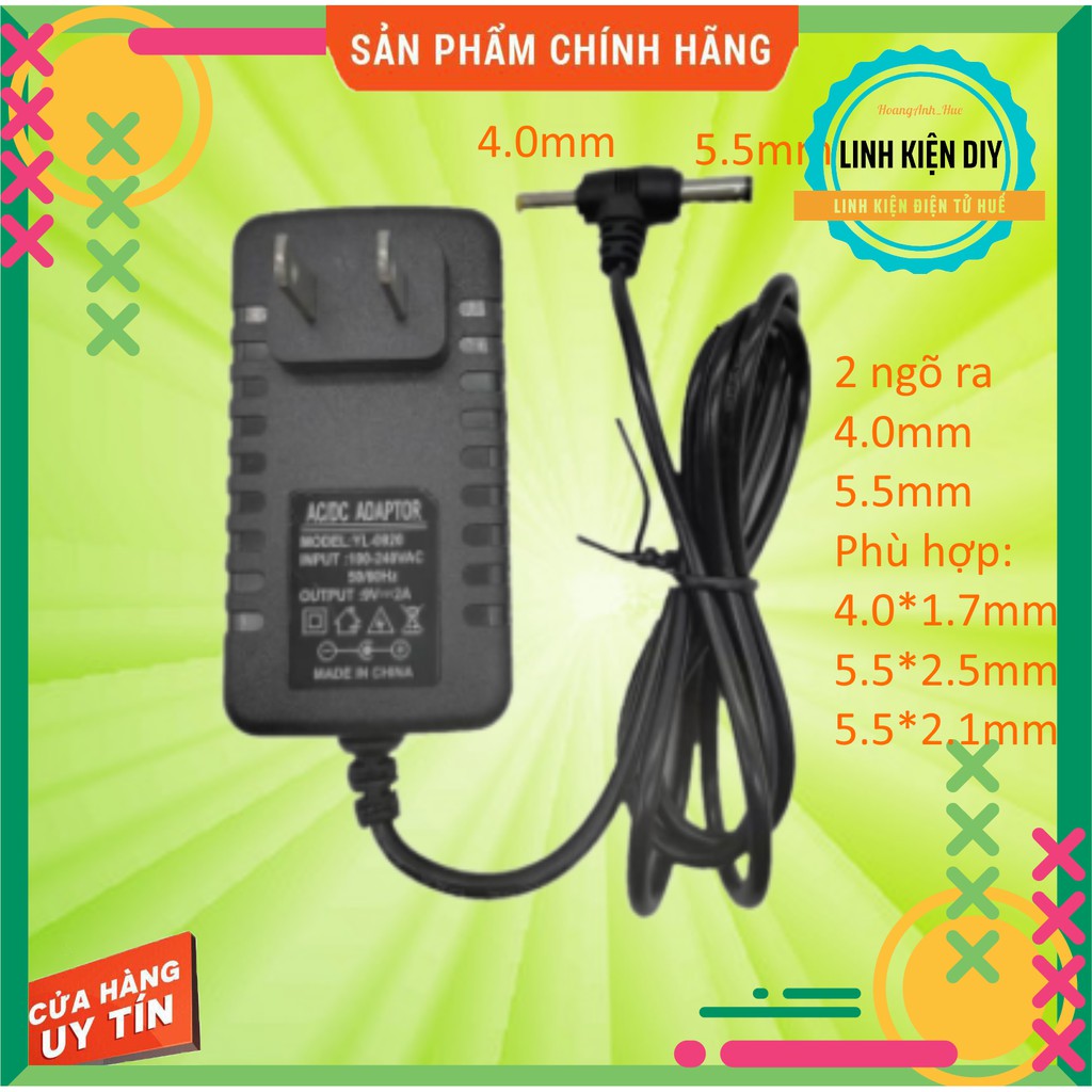 Nguồn Adapter 5V 9V 12V 2A jack 5.5*2.1mm 5.5*2.5mm 4.0*1.7mm 3.5*1.35mm cho Modem  Wifi Androidbox Camera