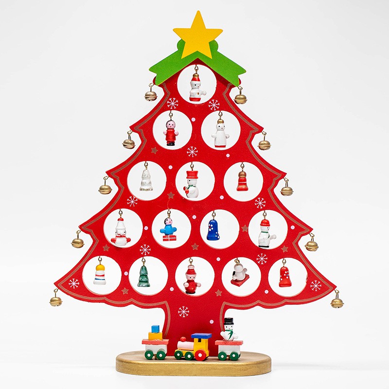 Cây thông noel mini bằng gỗ để bàn học, bàn làm việc, trang trí góc chill giáng sinh