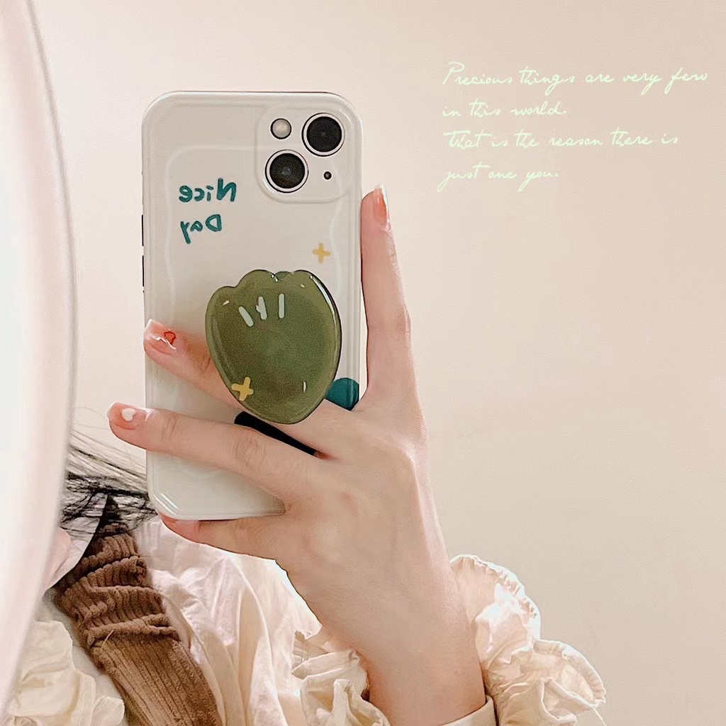 Ốp Điện Thoại tpu Mềm Họa Tiết Hoa Tulip Màu Xanh Dương Gắn Giá Đỡ Cho iphone 13 pro max ins12 pro max 11 pro max xsmax