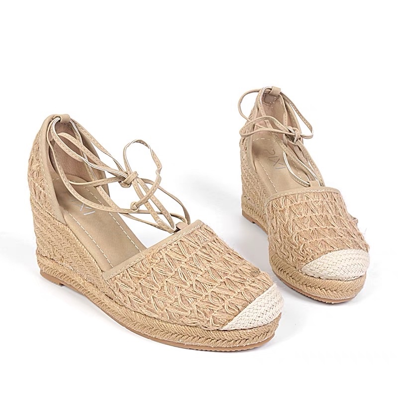 ORDER (Sẵn nude 37)💝 Giày đế xuồng cói xuất Âu