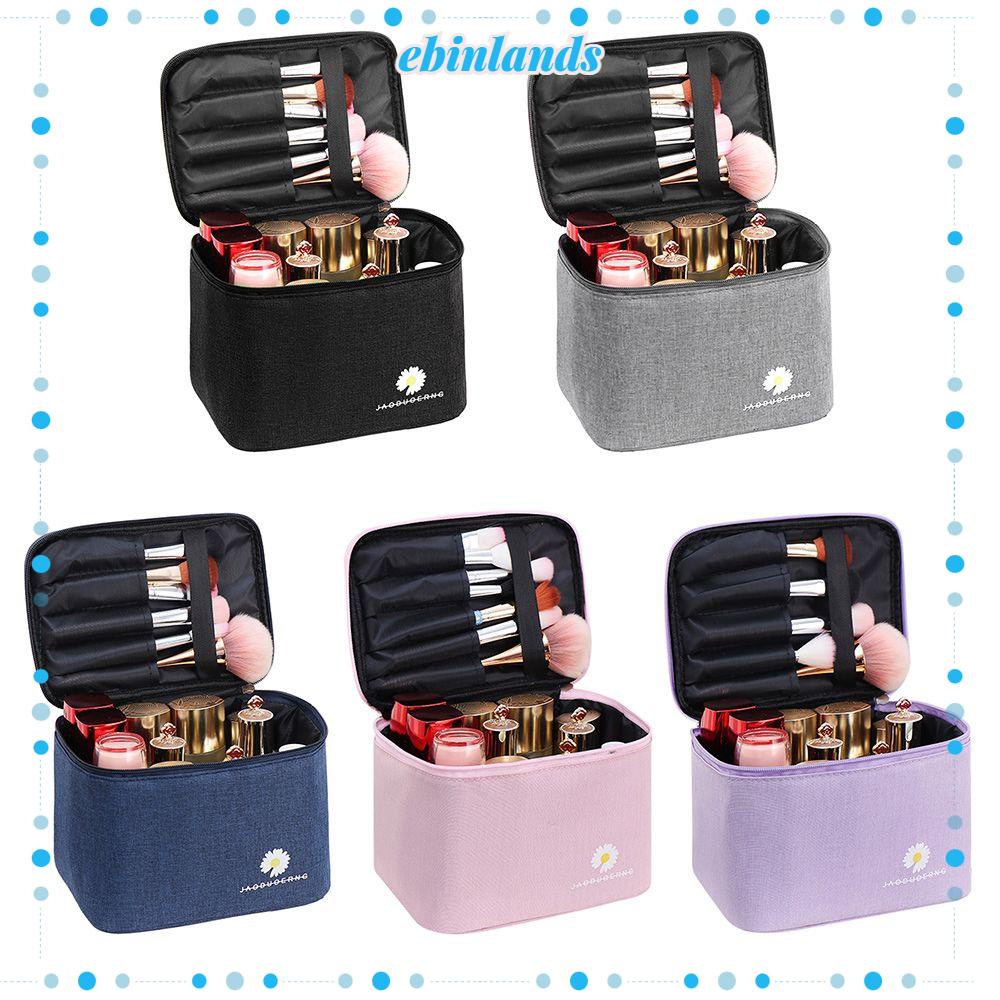 Túi Đựng Mỹ Phẩm Hình Vuông Sức Chứa Lớn Họa Tiết Hoa Cúc Phong Cách Châu Âu