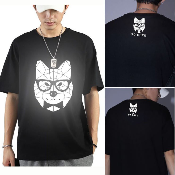 [Freeship] Áo Thun, Áo Unisex Tay Lỡ Phom Rộng Freesize, In Decal Phản Quang - Gấu So cute