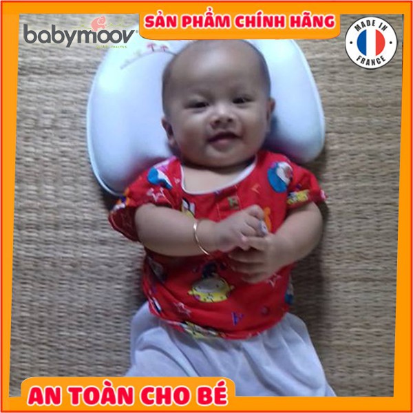 Gối cao su non BabyMoov thiết kế 3D phòng chống méo đầu,gối chống ngạt cho bé - gối babymoov chính hãng