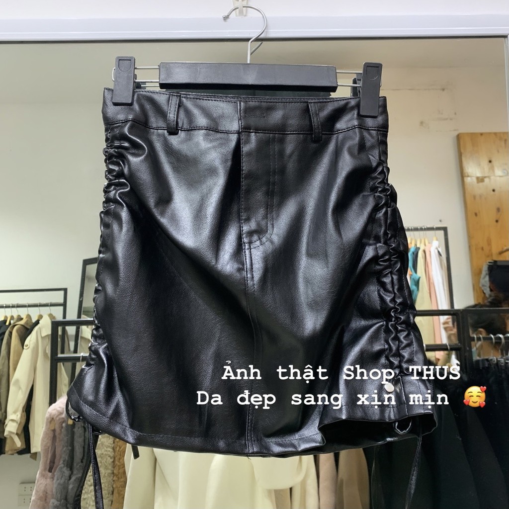 Váy Da Nữ Kiểu Nhún Có Dây Rút 2 Bên Hông Dáng Váy Chữ A Cá Tính THUS V1Q01 | BigBuy360 - bigbuy360.vn