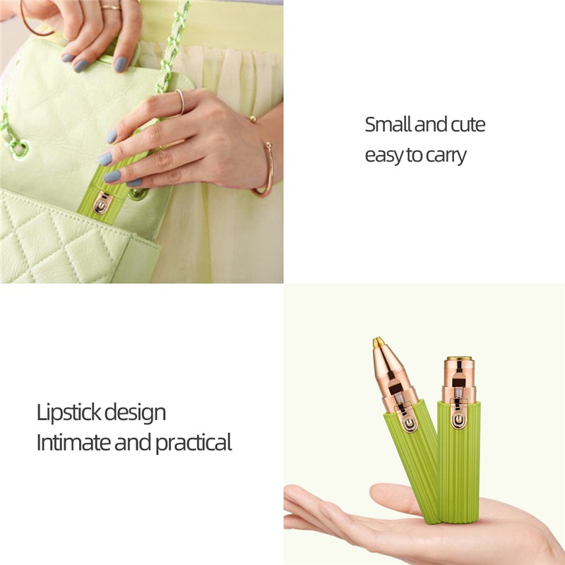 Ckeyin Máy Tẩy LôngTriệt Lông Mày 2 Trong 1 Mini Sạc Pin Có Tích Hợp Đèn máy cạo lông mini MT114