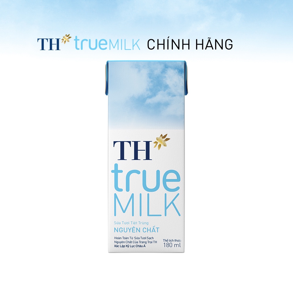 4 Lốc sữa tươi tiệt trùng nguyên chất TH True Milk 180ml (180ml x 4 hộp)
