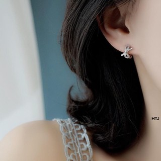 BÔNG TAI NƠ BẠC ĐÍNH ĐÁ NHỎ