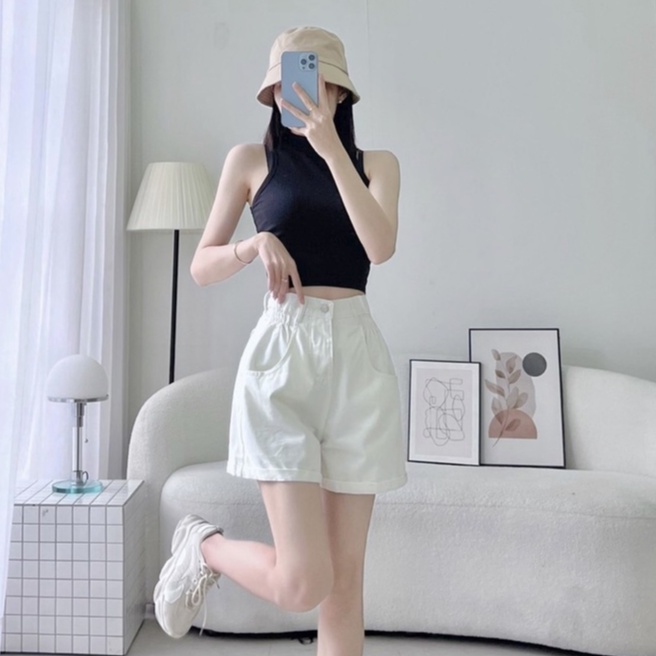 Quần short kaki nữ eo nhún thun có bigsize XXL cho chị em 70kg (Mã SJ1115)