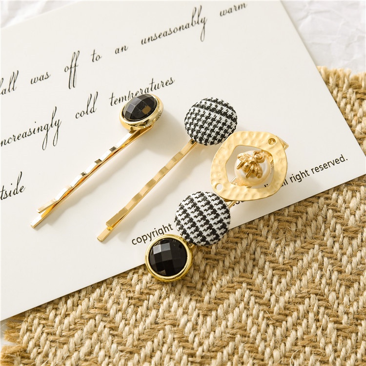 Kẹp Tóc Hình Vương Miện Đính Hạt Ngọc Trai Phong Cách Hàn Quốc